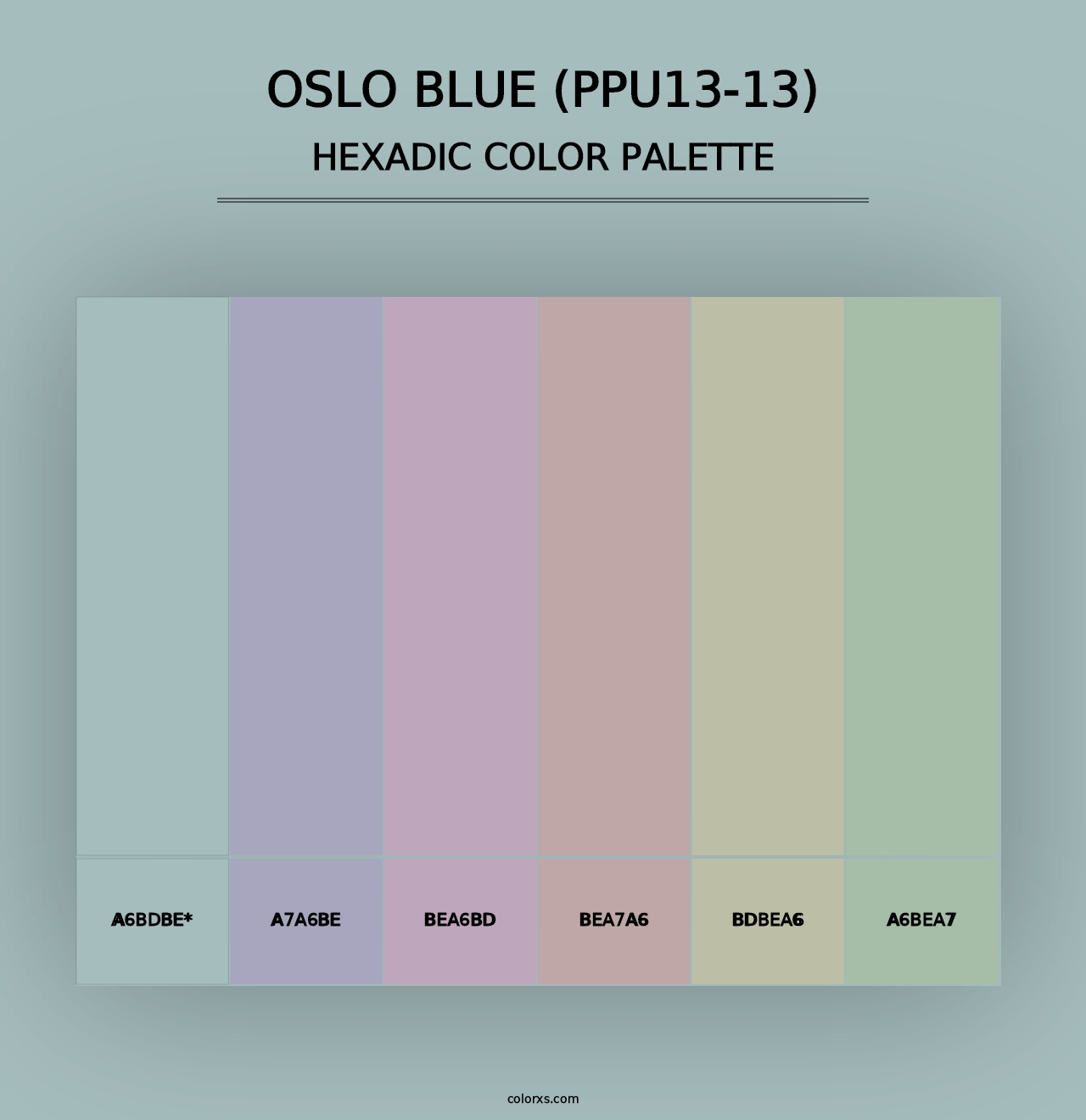 Oslo Blue (PPU13-13) - Hexadic Color Palette