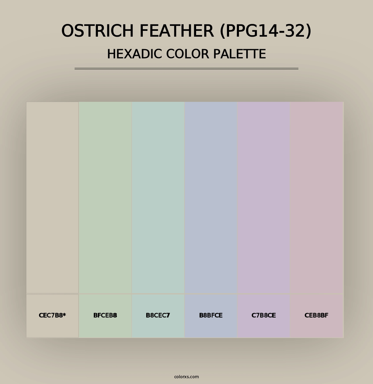 Ostrich Feather (PPG14-32) - Hexadic Color Palette