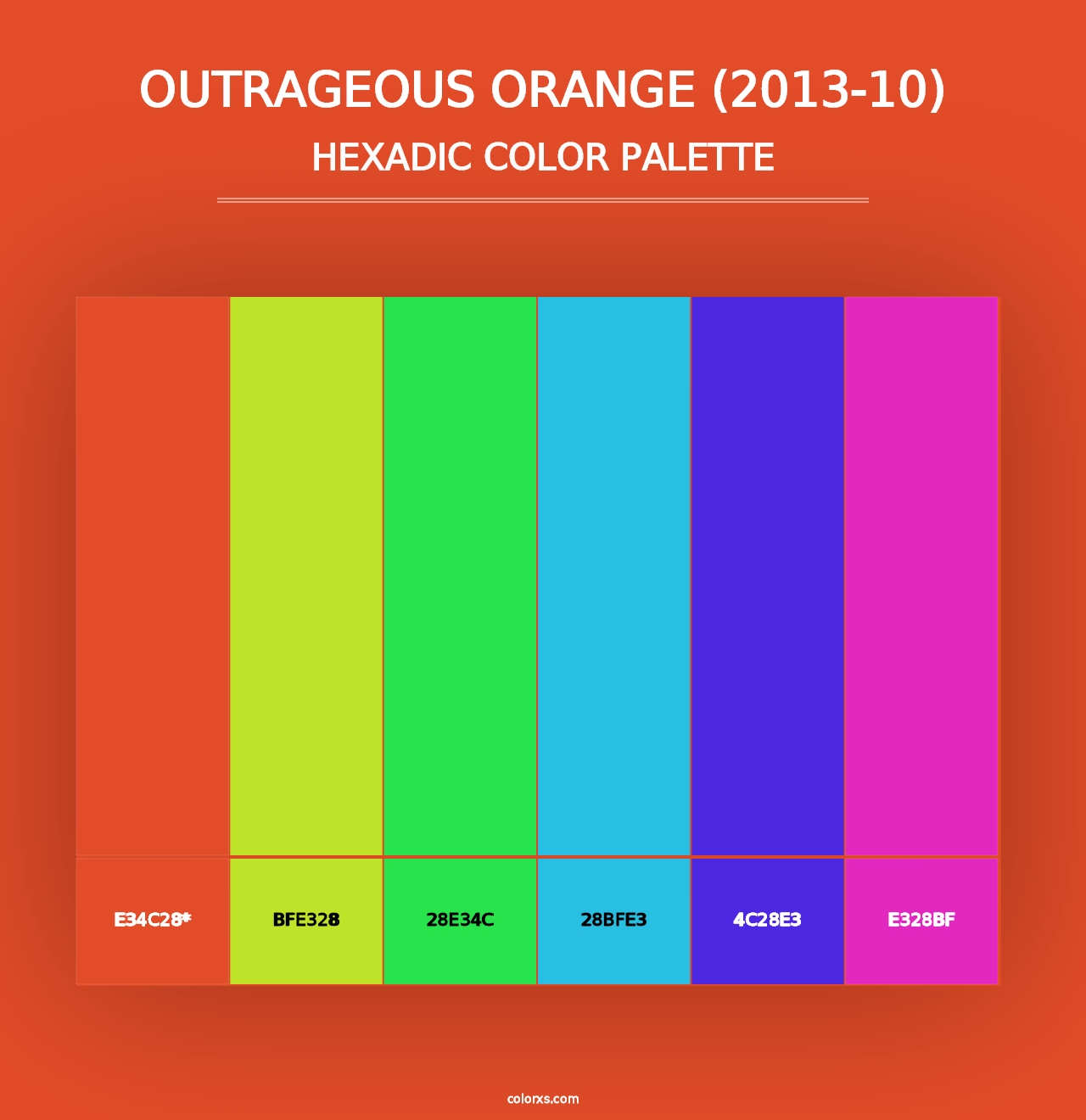 Outrageous Orange (2013-10) - Hexadic Color Palette