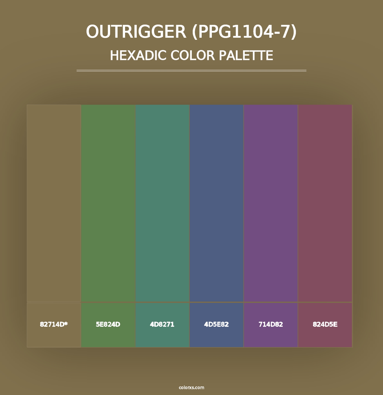 Outrigger (PPG1104-7) - Hexadic Color Palette