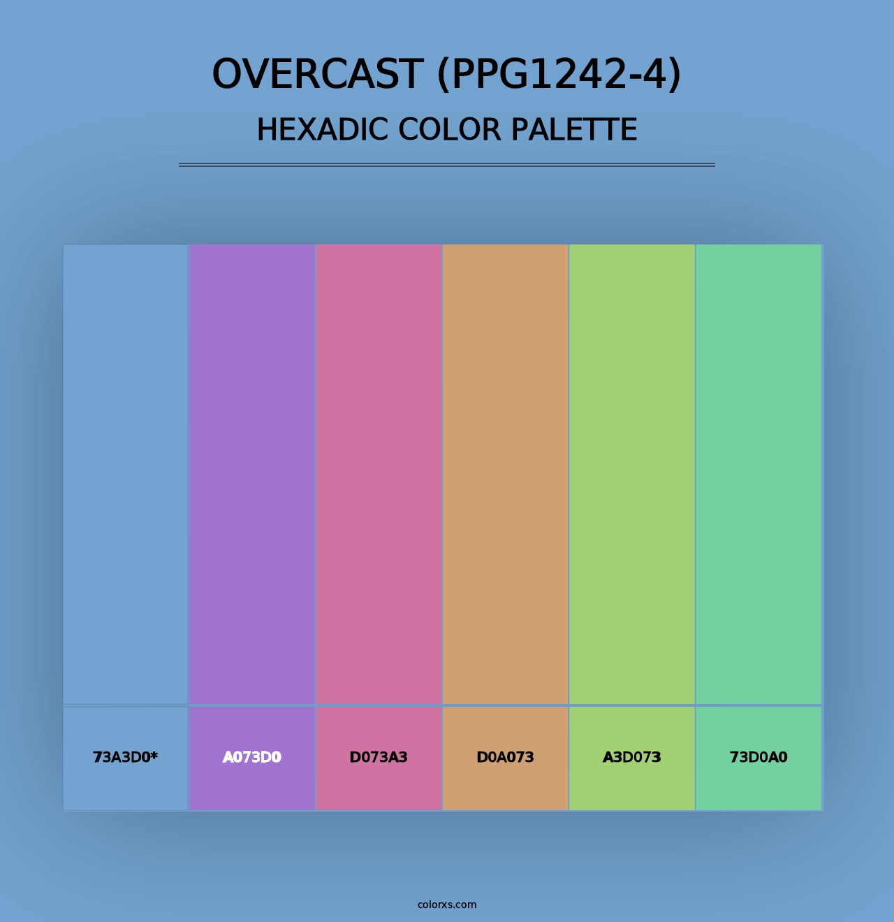 Overcast (PPG1242-4) - Hexadic Color Palette