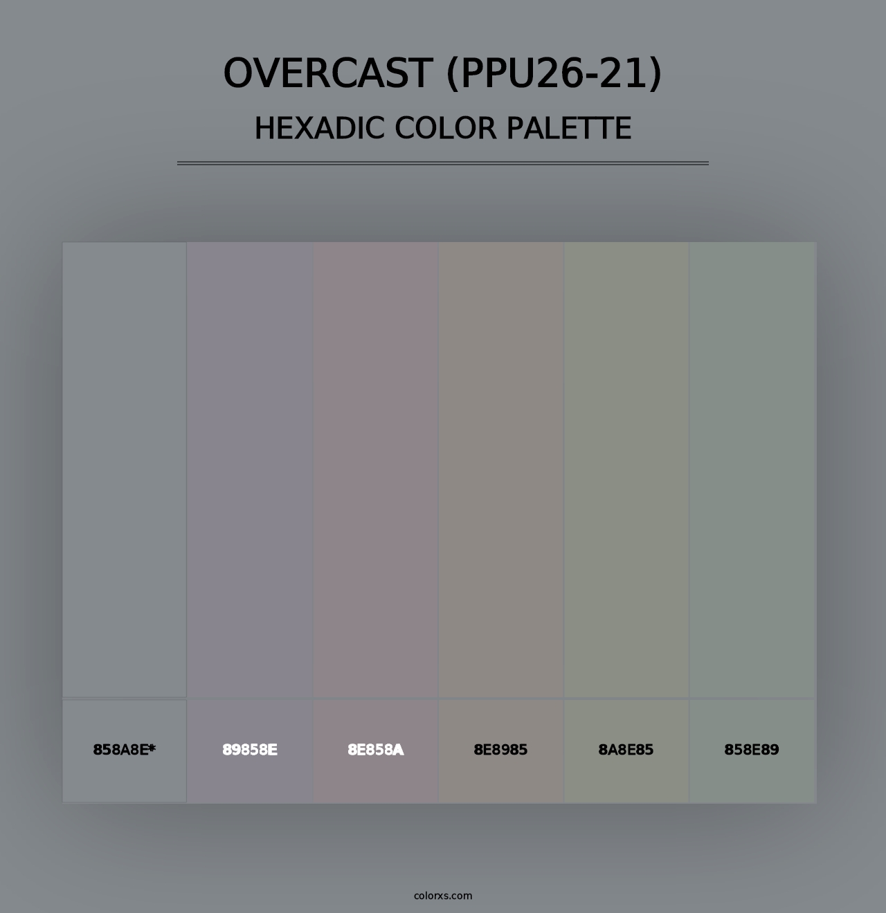 Overcast (PPU26-21) - Hexadic Color Palette