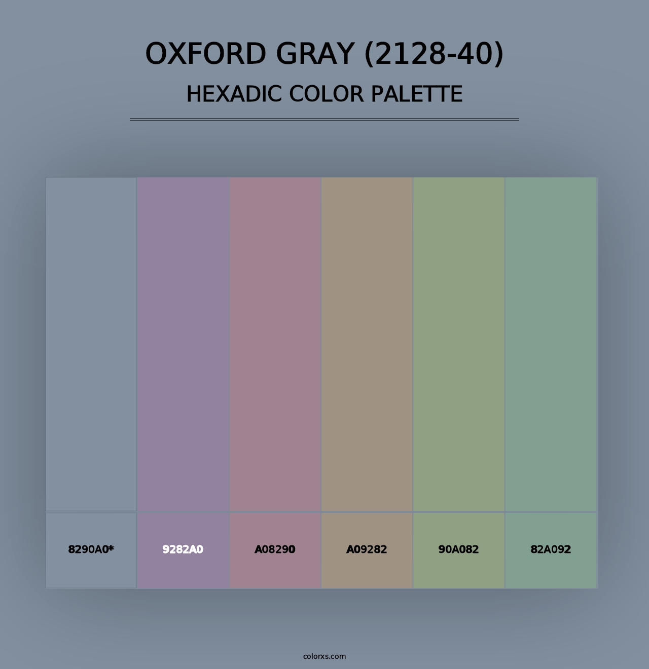 Oxford Gray (2128-40) - Hexadic Color Palette