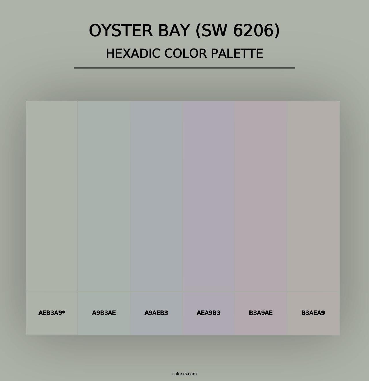 Oyster Bay (SW 6206) - Hexadic Color Palette