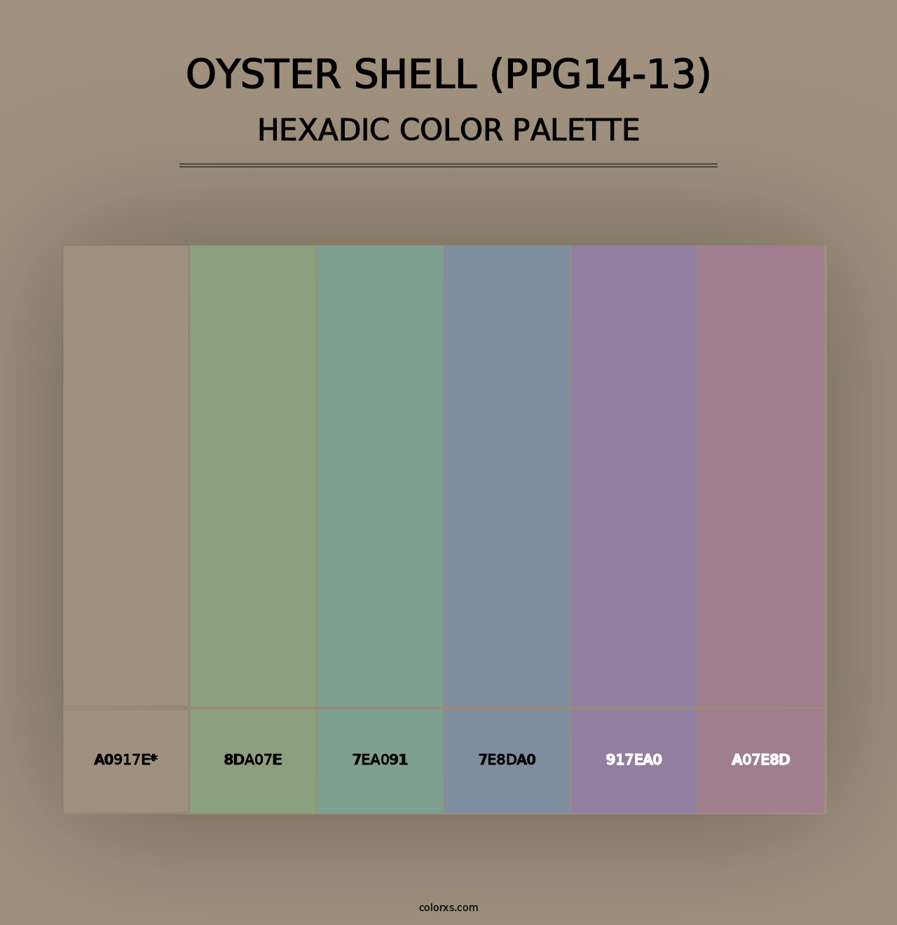 Oyster Shell (PPG14-13) - Hexadic Color Palette