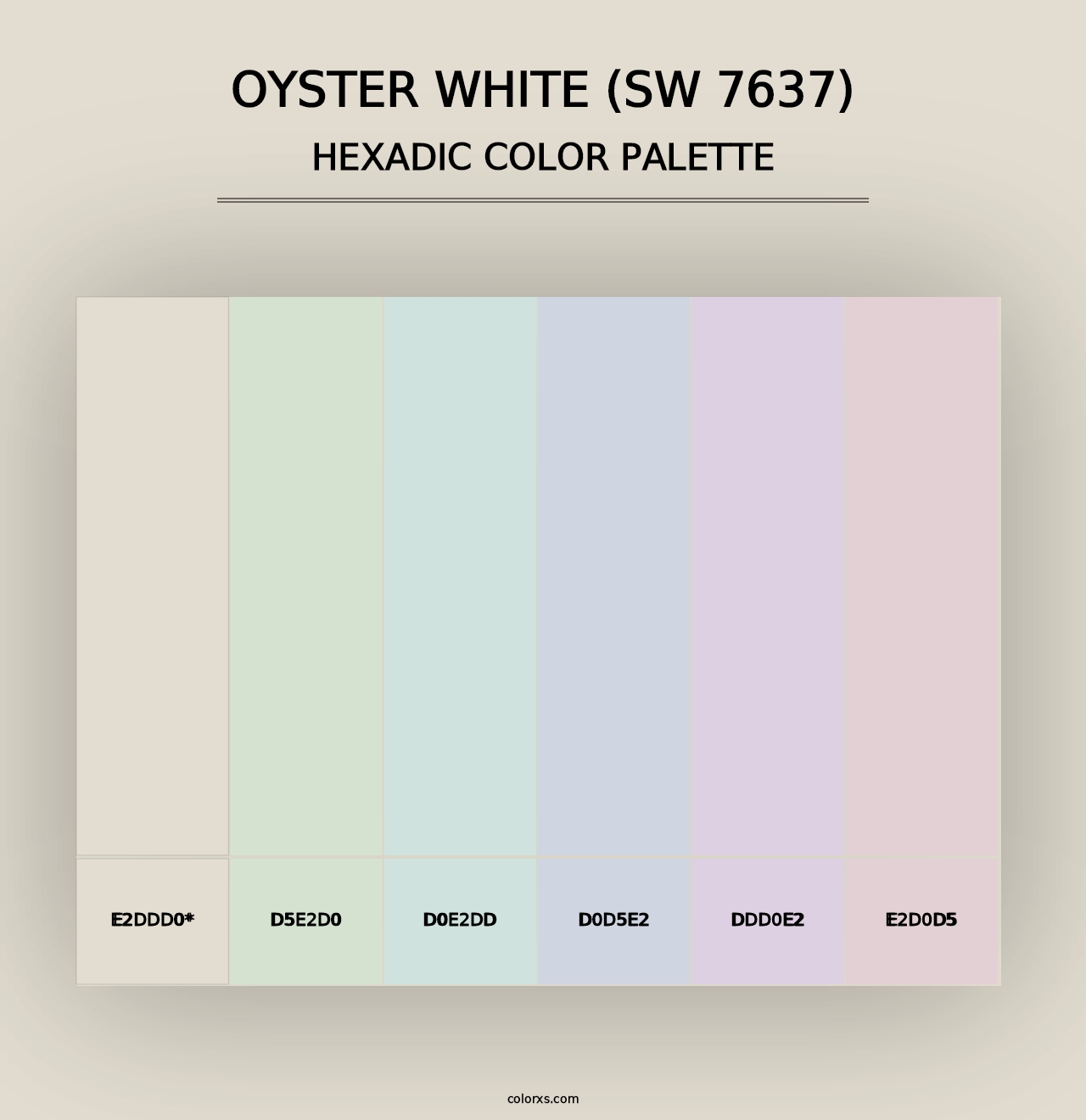 Oyster White (SW 7637) - Hexadic Color Palette