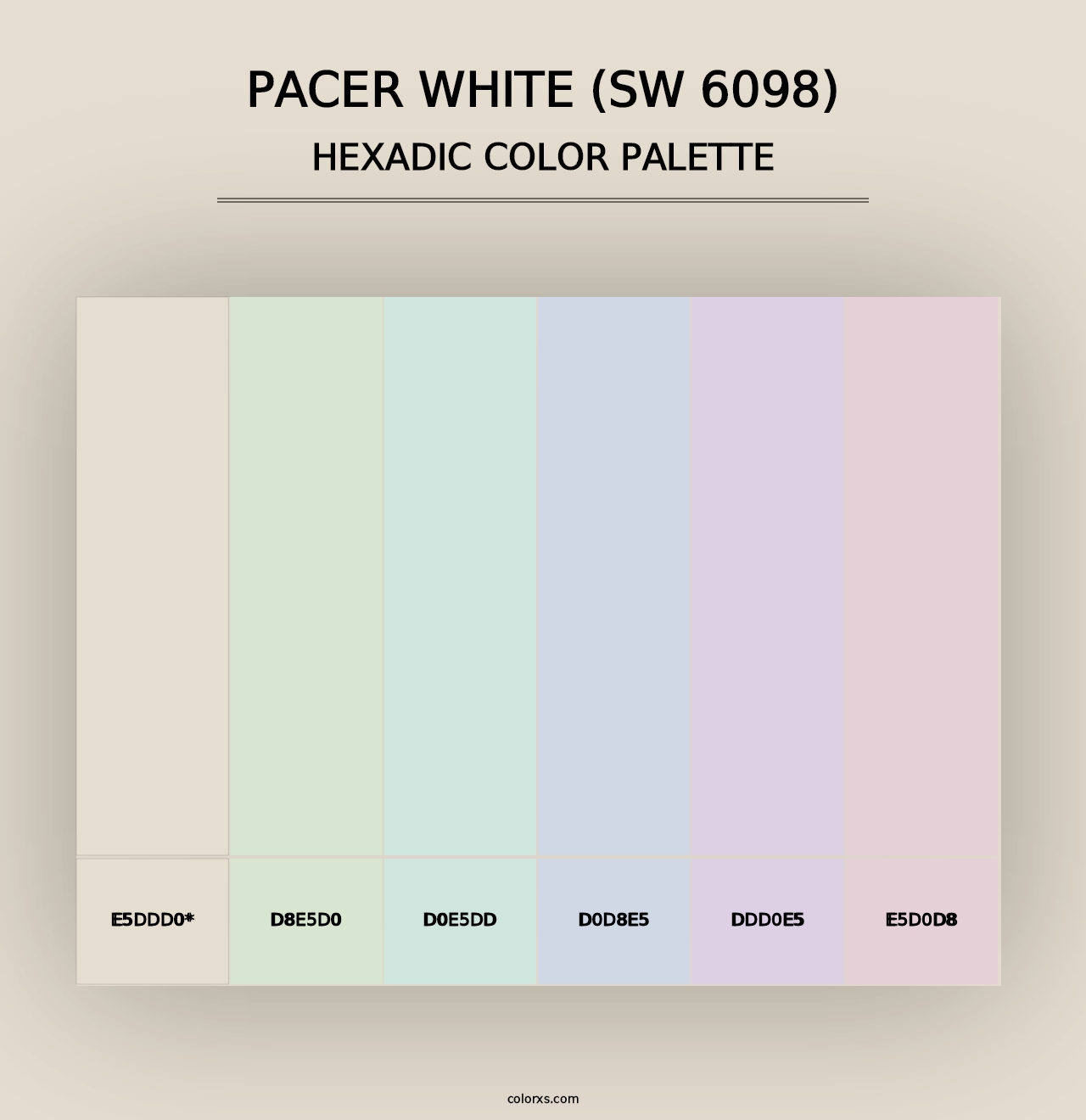 Pacer White (SW 6098) - Hexadic Color Palette