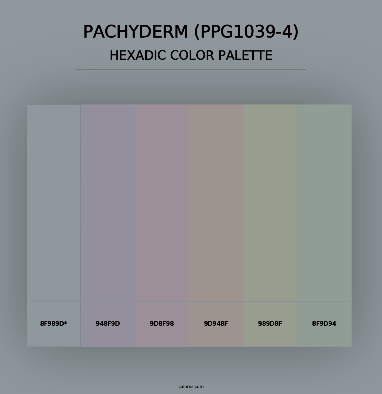 Pachyderm (PPG1039-4) - Hexadic Color Palette