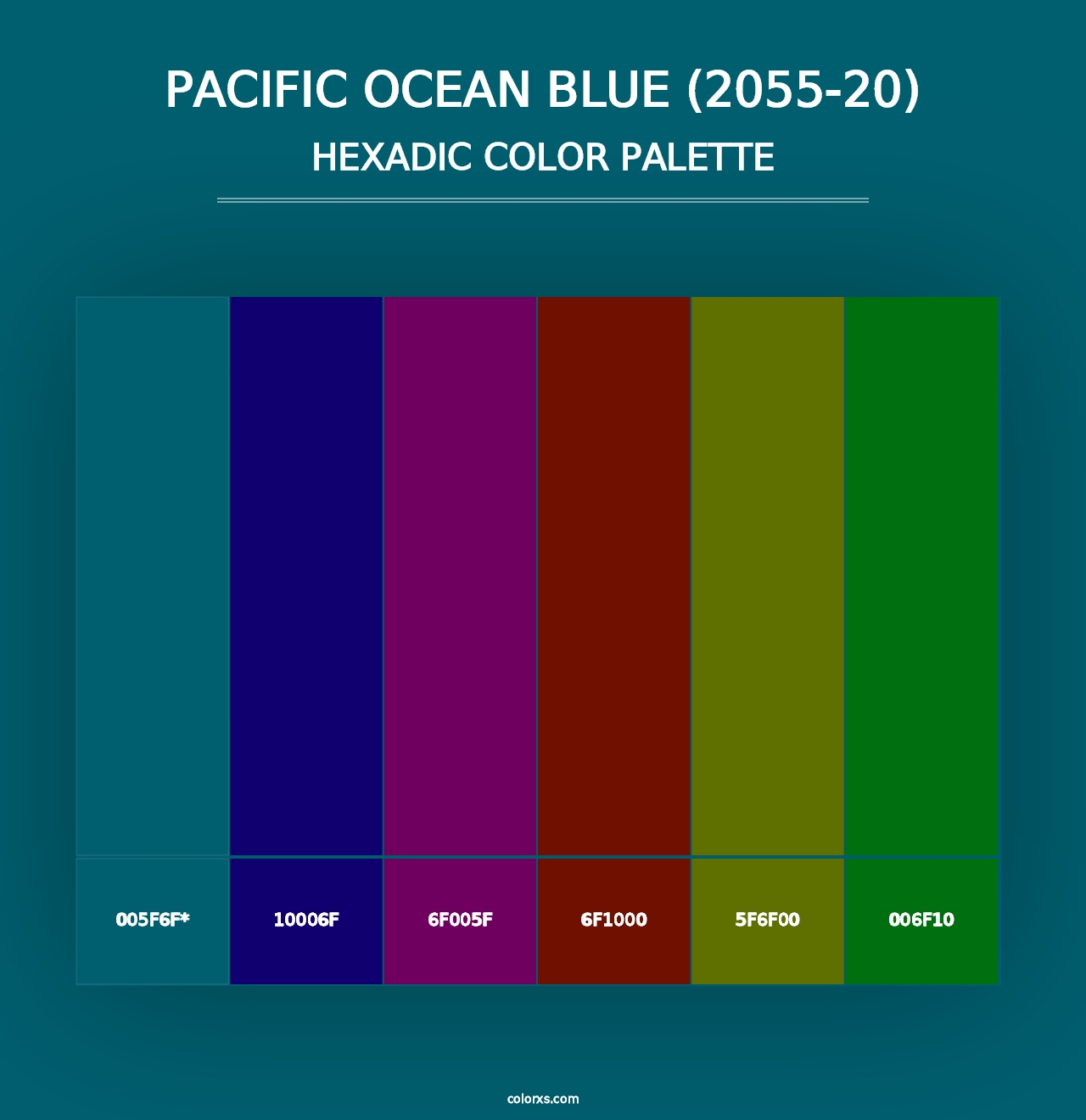 Pacific Ocean Blue (2055-20) - Hexadic Color Palette