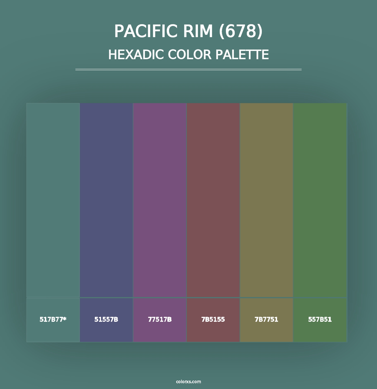 Pacific Rim (678) - Hexadic Color Palette