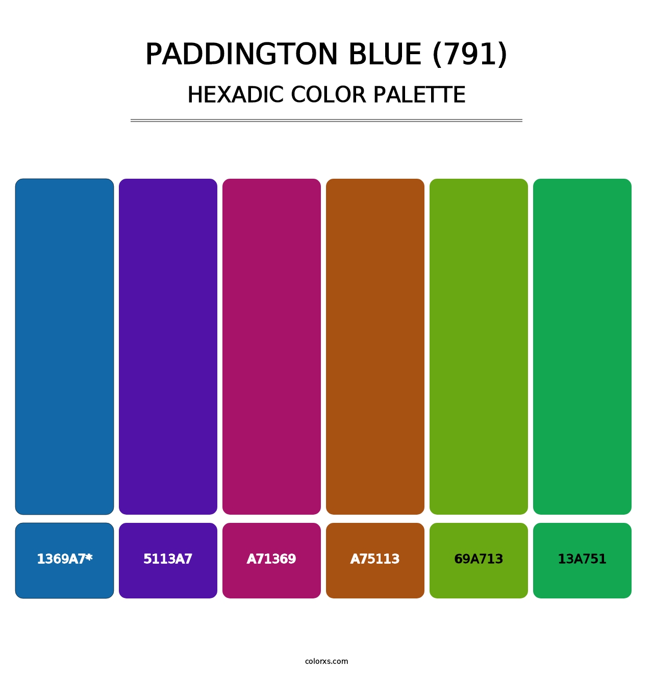 Paddington Blue (791) - Hexadic Color Palette