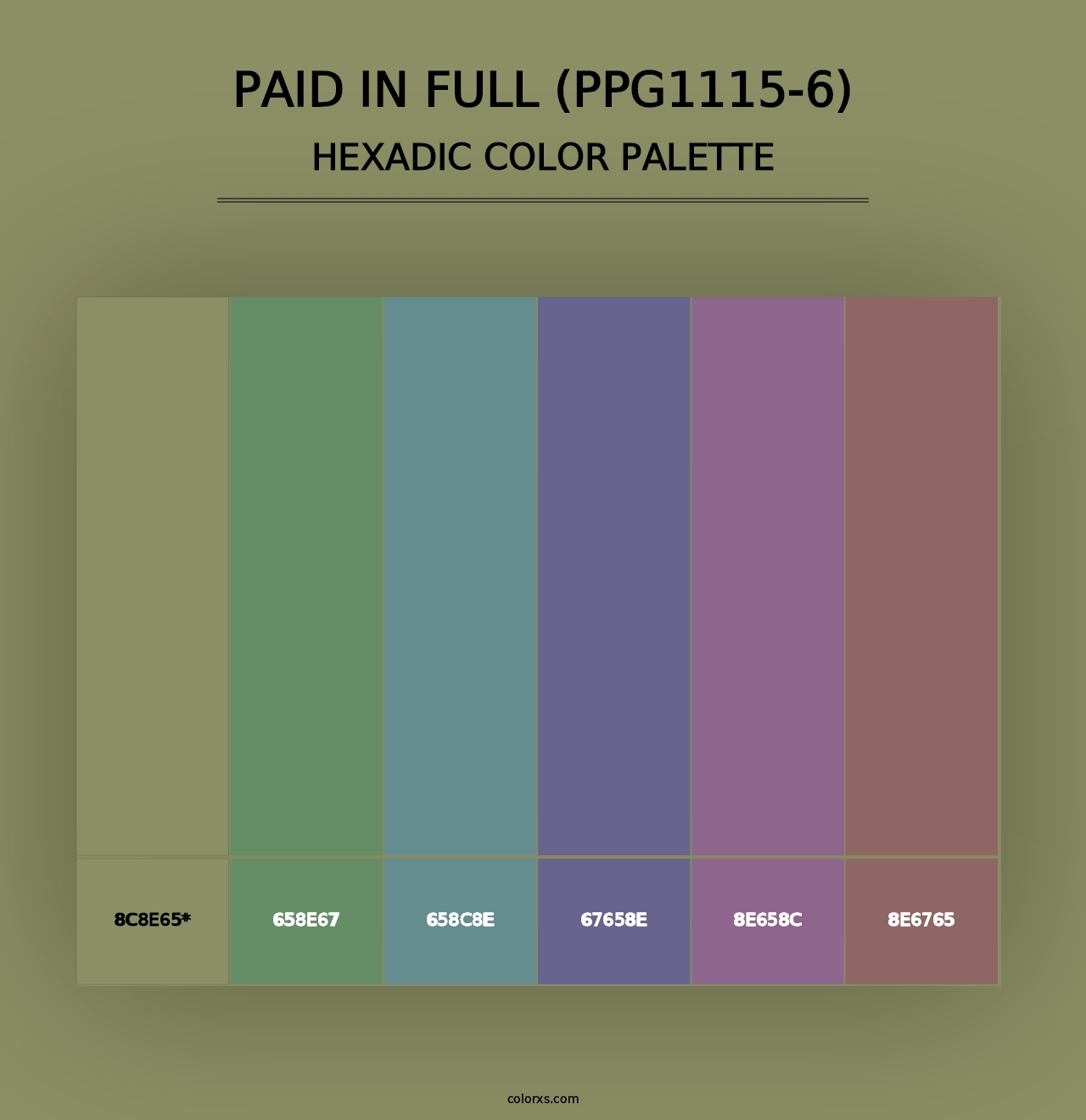 Paid In Full (PPG1115-6) - Hexadic Color Palette