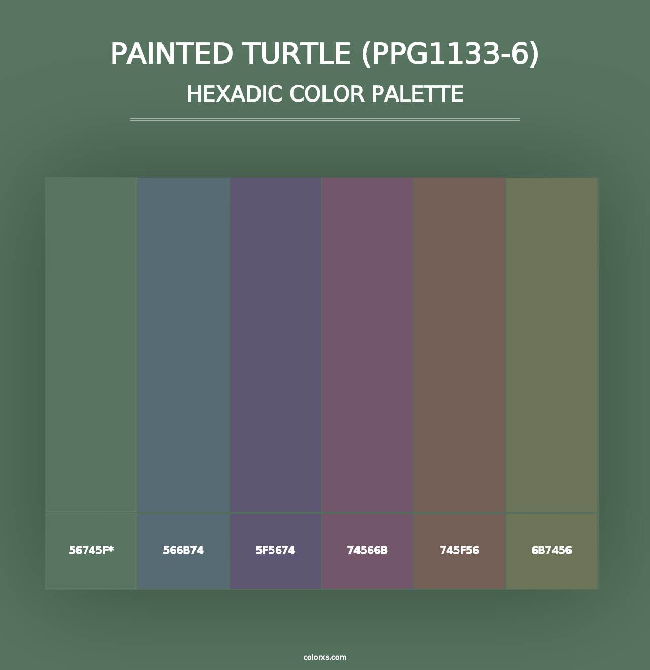 Painted Turtle (PPG1133-6) - Hexadic Color Palette