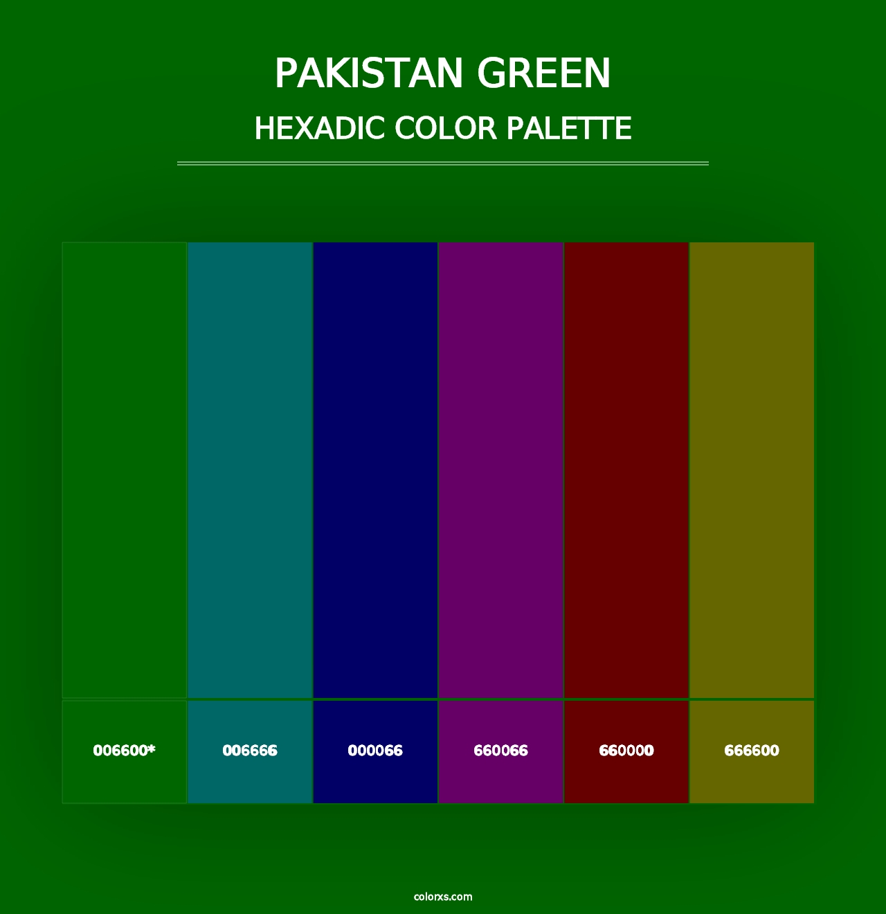 Pakistan Green - Hexadic Color Palette