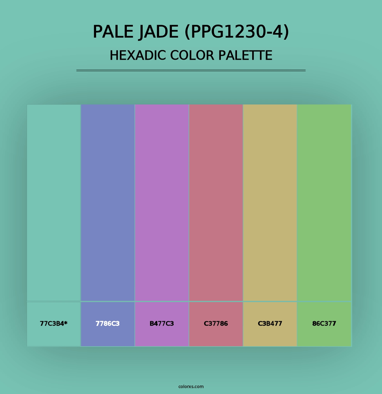 Pale Jade (PPG1230-4) - Hexadic Color Palette