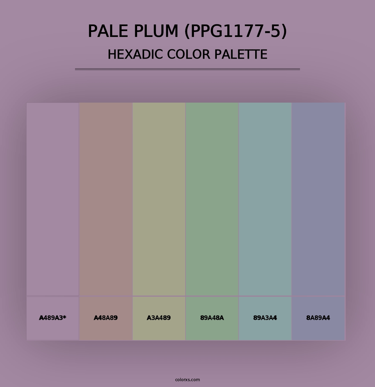 Pale Plum (PPG1177-5) - Hexadic Color Palette