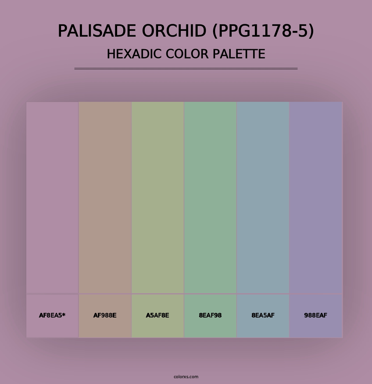 Palisade Orchid (PPG1178-5) - Hexadic Color Palette