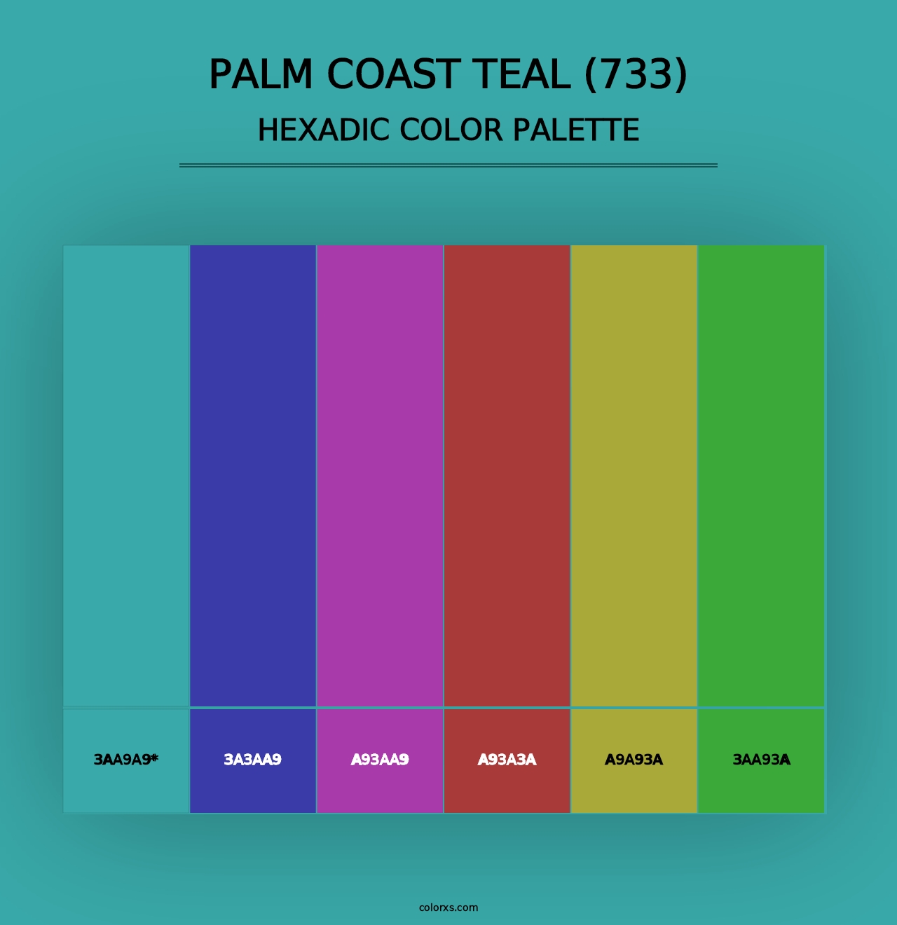 Palm Coast Teal (733) - Hexadic Color Palette