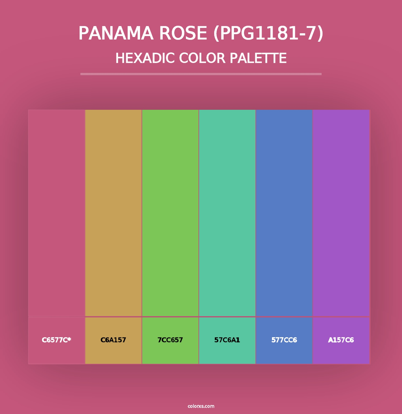 Panama Rose (PPG1181-7) - Hexadic Color Palette