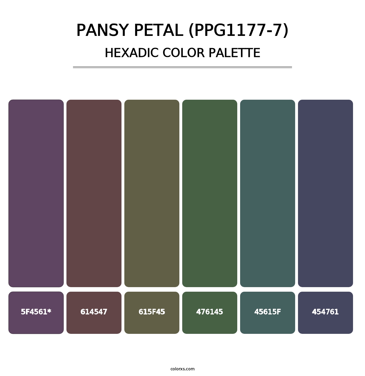 Pansy Petal (PPG1177-7) - Hexadic Color Palette