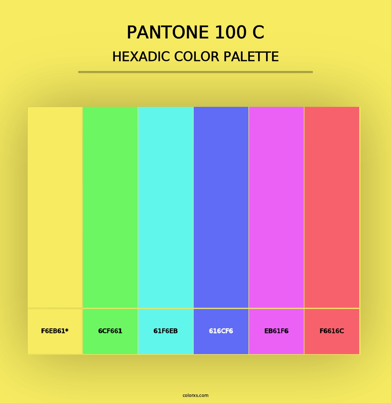 PANTONE 100 C - Hexadic Color Palette