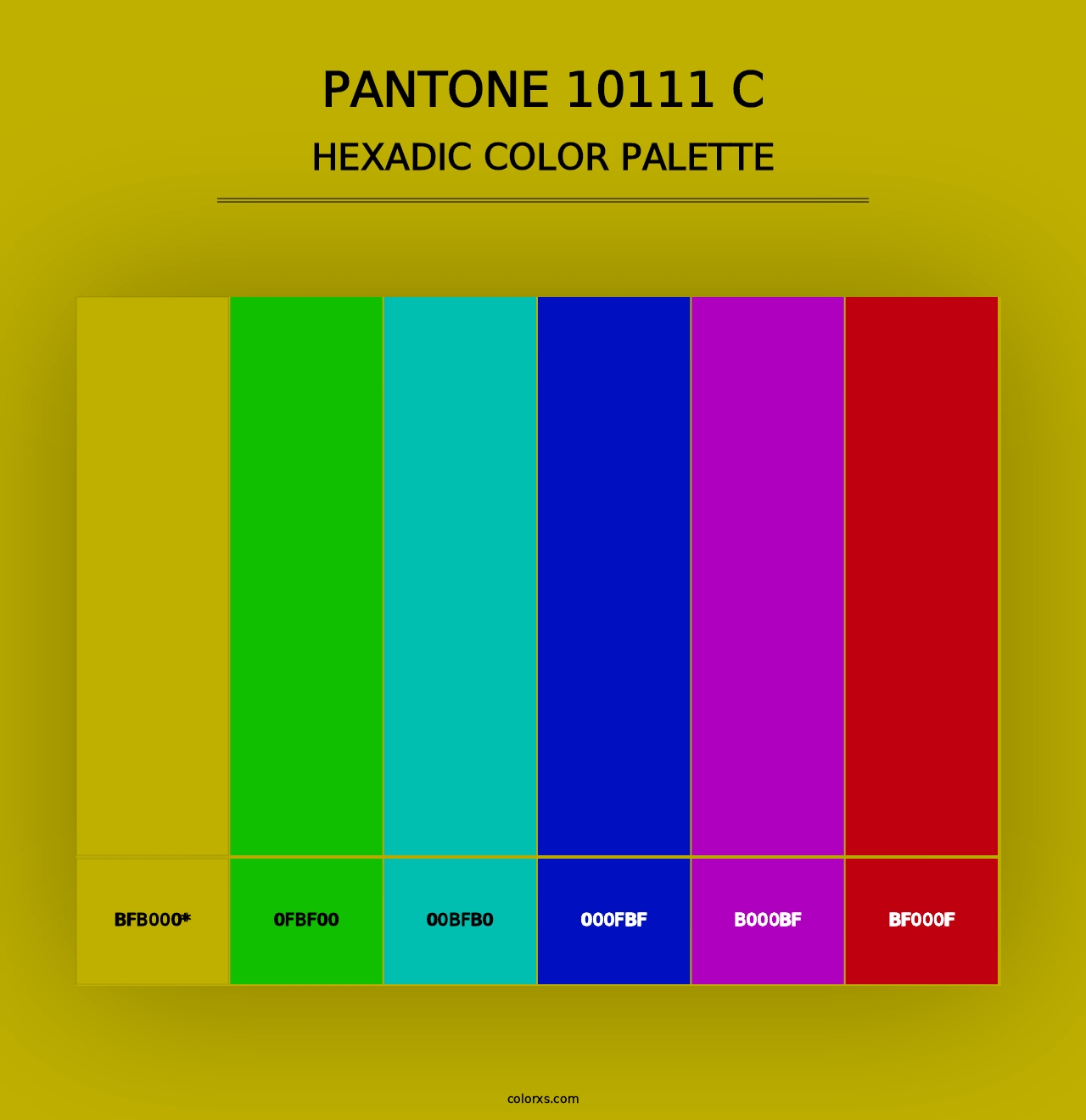 PANTONE 10111 C - Hexadic Color Palette