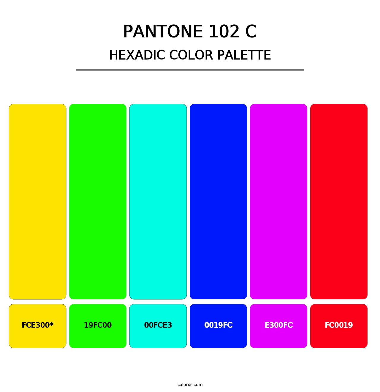 PANTONE 102 C - Hexadic Color Palette