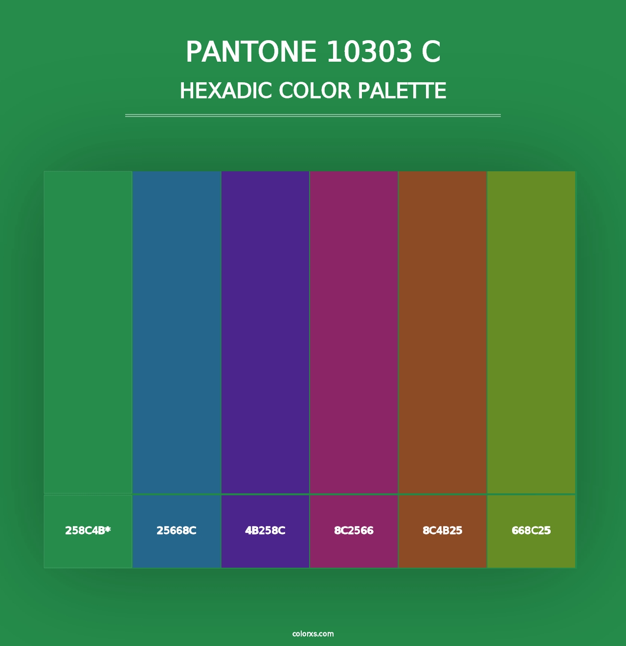 PANTONE 10303 C - Hexadic Color Palette