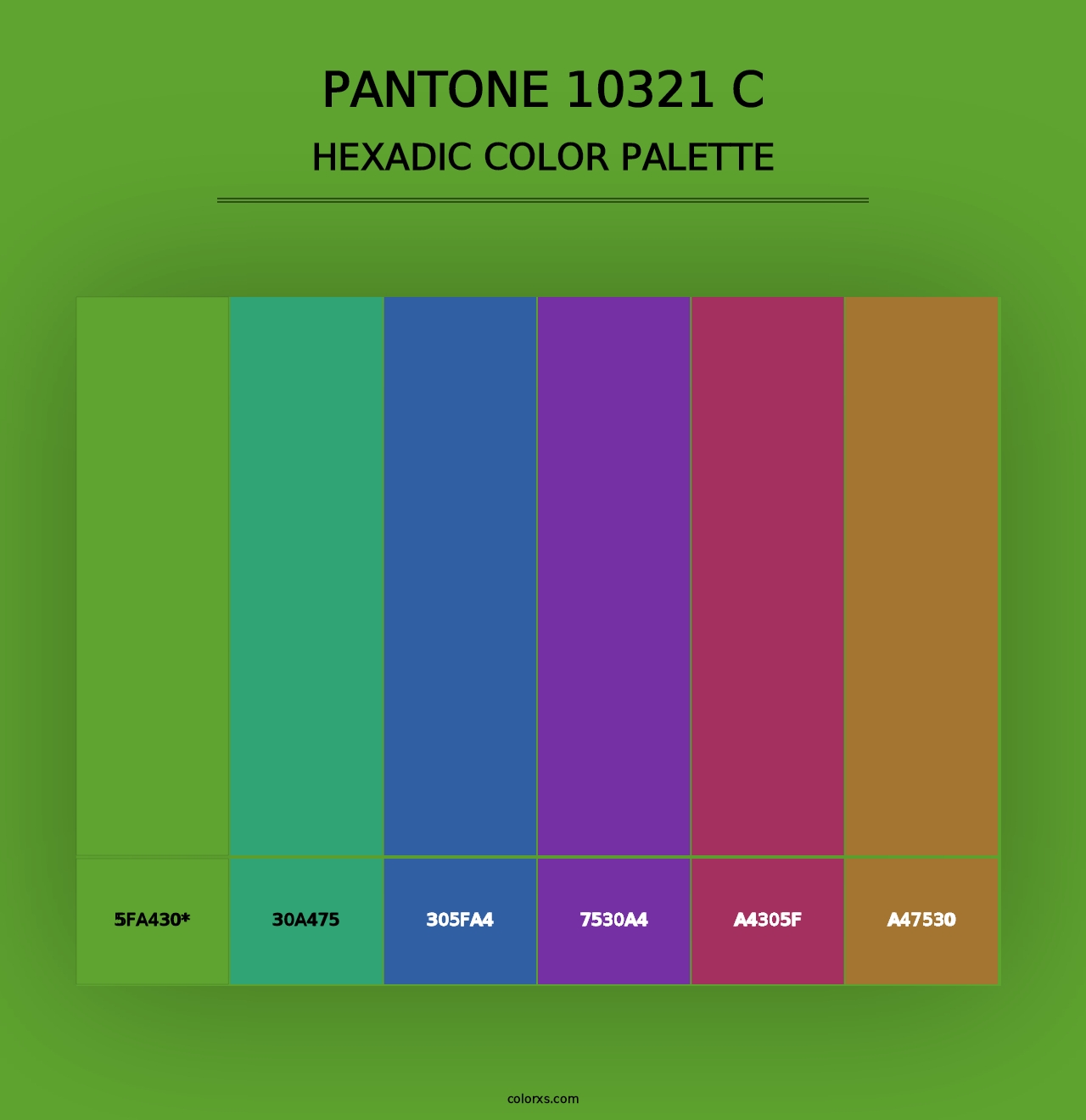 PANTONE 10321 C - Hexadic Color Palette