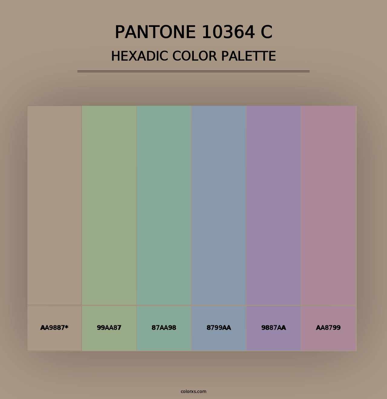 PANTONE 10364 C - Hexadic Color Palette