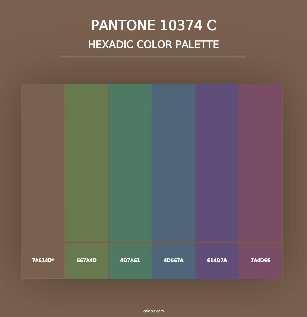 PANTONE 10374 C - Hexadic Color Palette