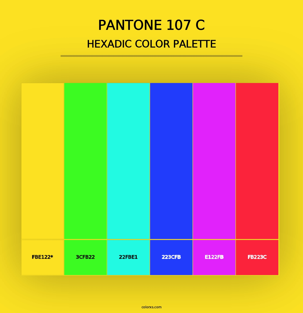 PANTONE 107 C - Hexadic Color Palette