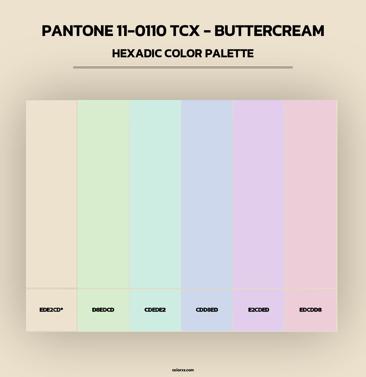 PANTONE 11-0110 TCX - Buttercream - Hexadic Color Palette