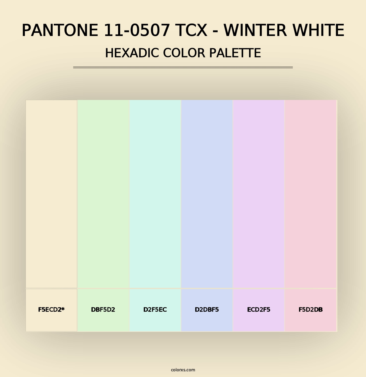 PANTONE 11-0507 TCX - Winter White - Hexadic Color Palette