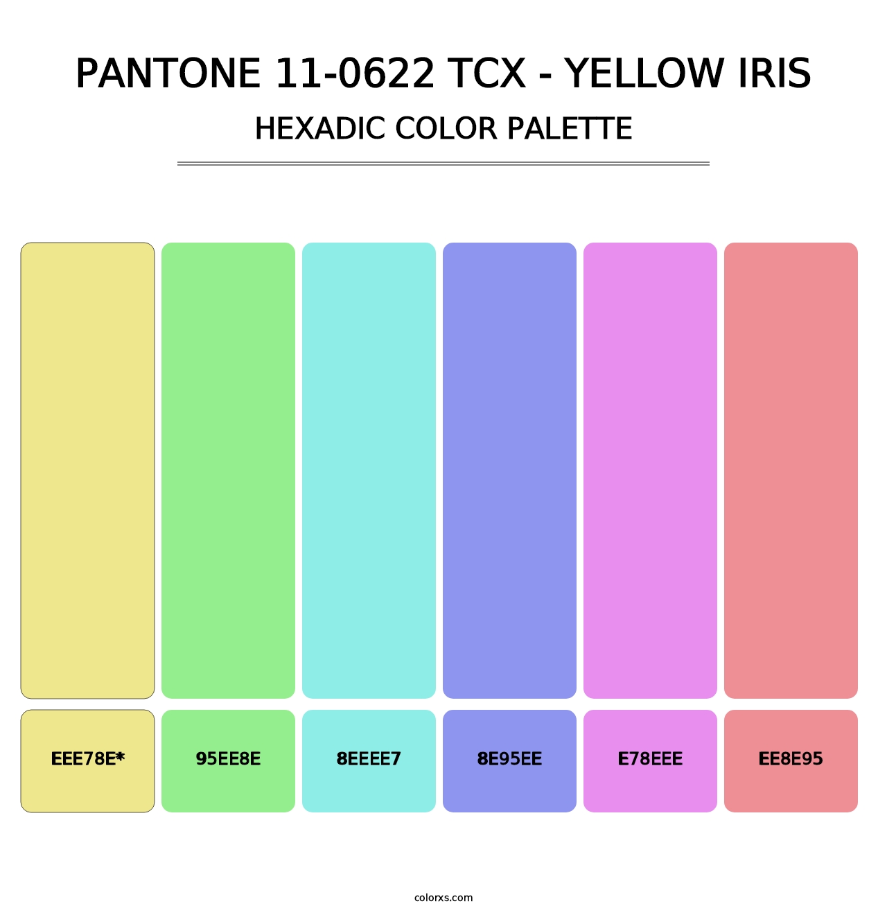 PANTONE 11-0622 TCX - Yellow Iris - Hexadic Color Palette