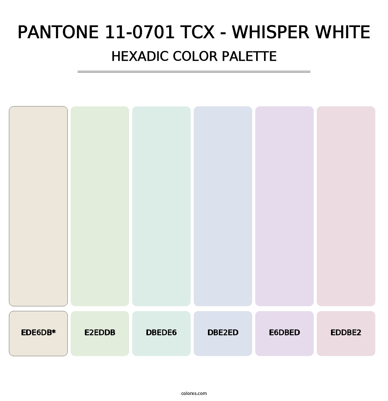 PANTONE 11-0701 TCX - Whisper White - Hexadic Color Palette