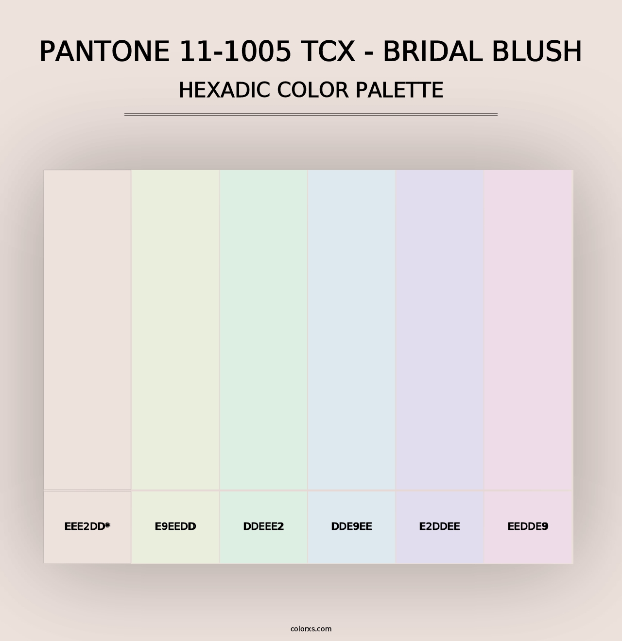 PANTONE 11-1005 TCX - Bridal Blush - Hexadic Color Palette