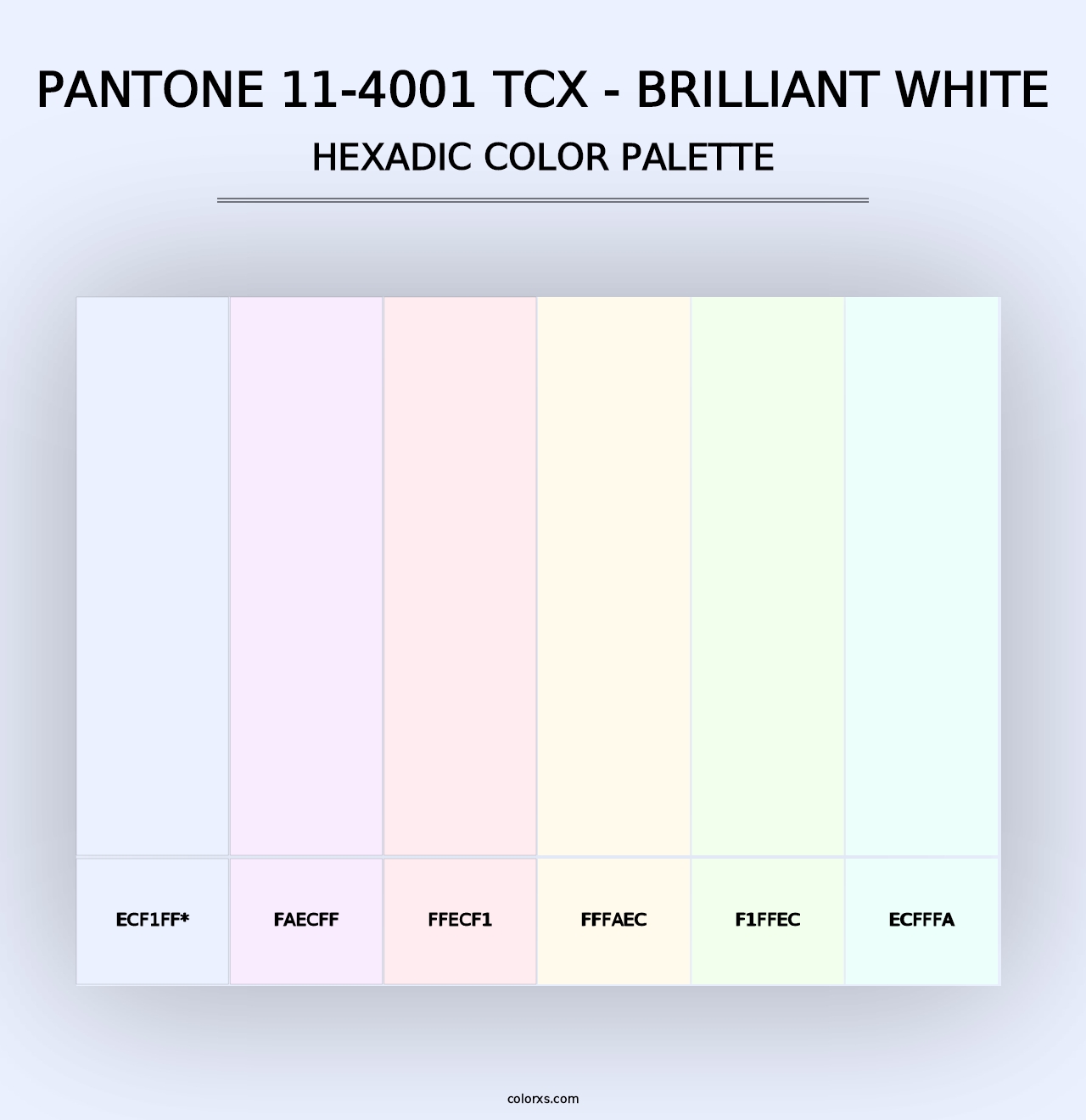 PANTONE 11-4001 TCX - Brilliant White - Hexadic Color Palette