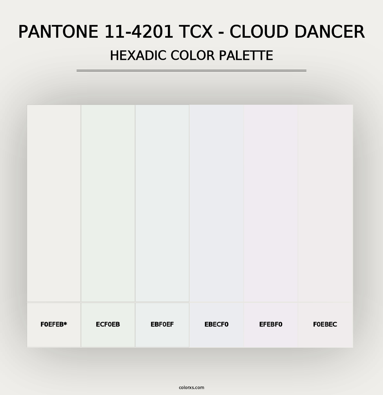 PANTONE 11-4201 TCX - Cloud Dancer - Hexadic Color Palette