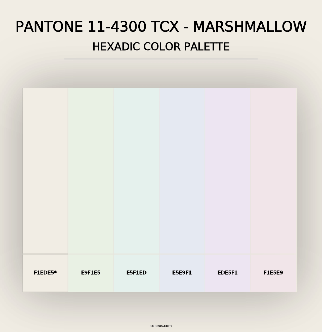 PANTONE 11-4300 TCX - Marshmallow - Hexadic Color Palette