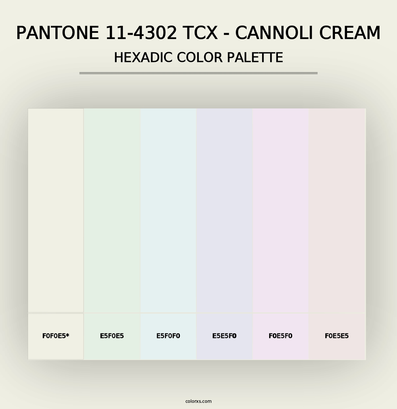 PANTONE 11-4302 TCX - Cannoli Cream - Hexadic Color Palette