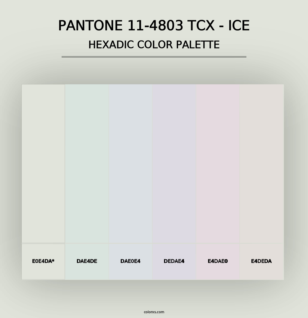 PANTONE 11-4803 TCX - Ice - Hexadic Color Palette