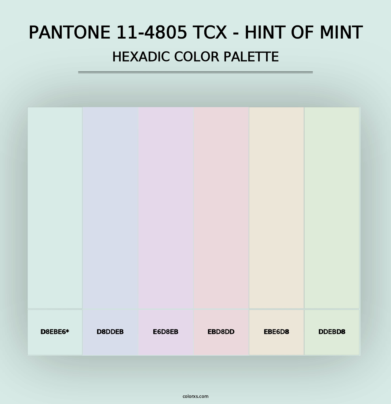 PANTONE 11-4805 TCX - Hint of Mint - Hexadic Color Palette