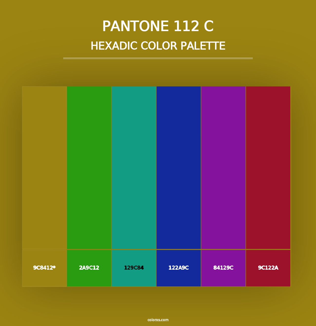 PANTONE 112 C - Hexadic Color Palette