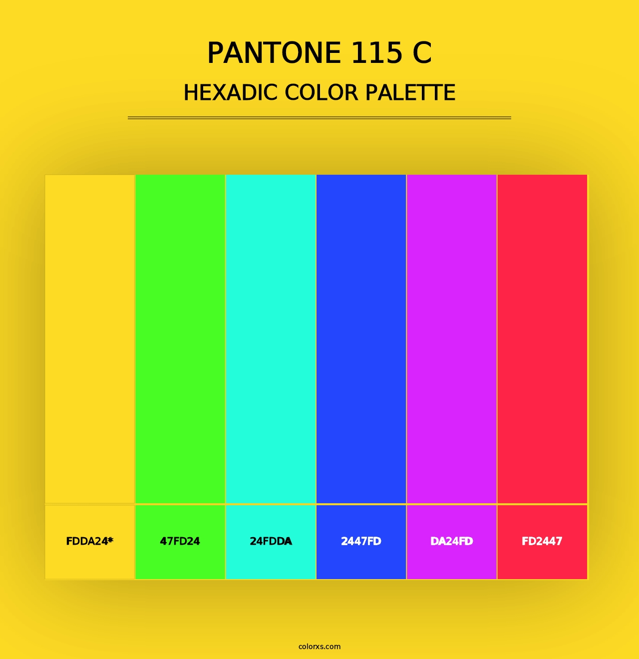 PANTONE 115 C - Hexadic Color Palette