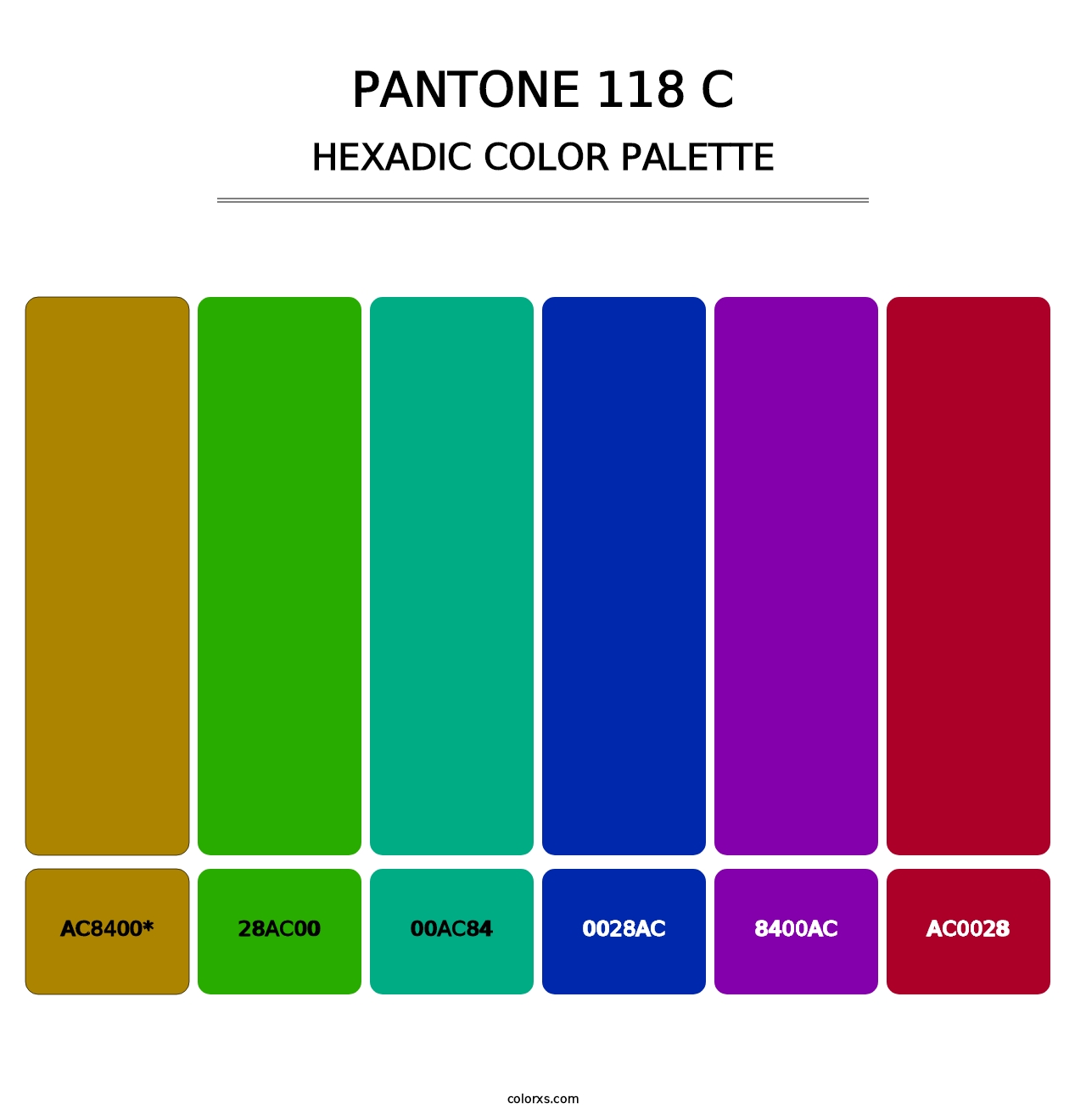 PANTONE 118 C - Hexadic Color Palette