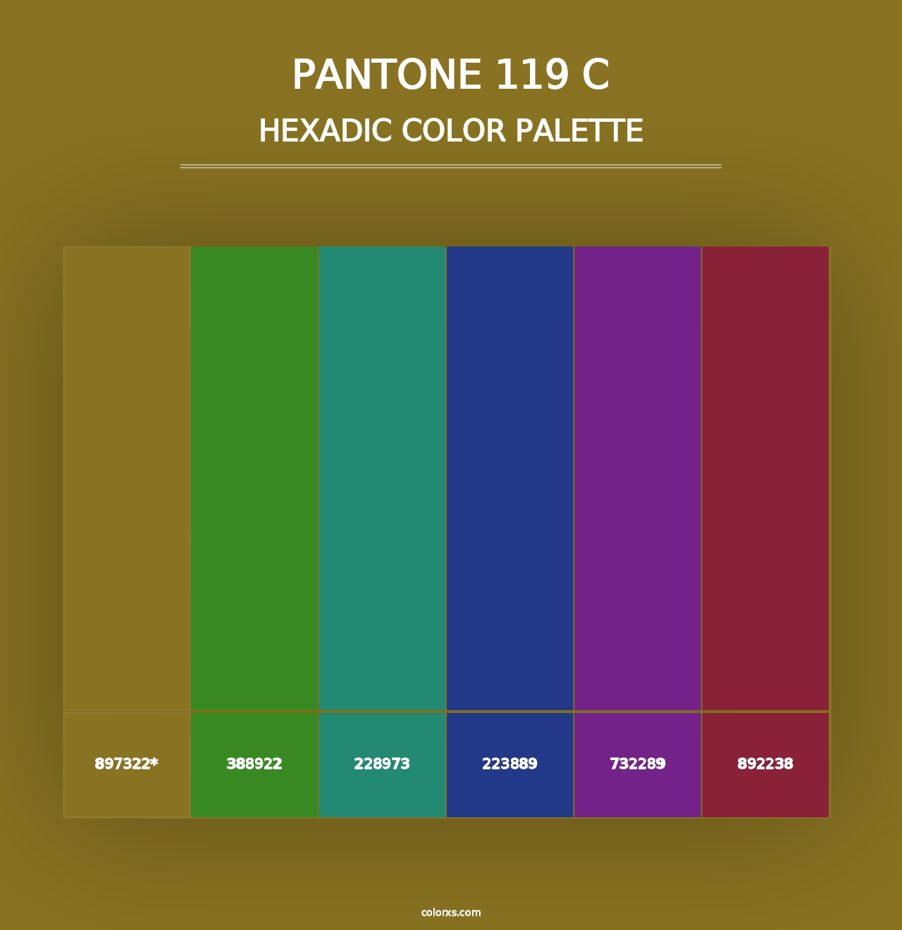 PANTONE 119 C - Hexadic Color Palette