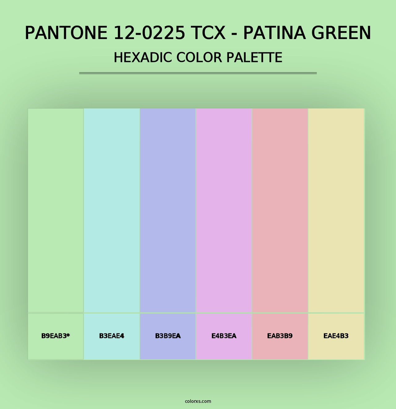 PANTONE 12-0225 TCX - Patina Green - Hexadic Color Palette