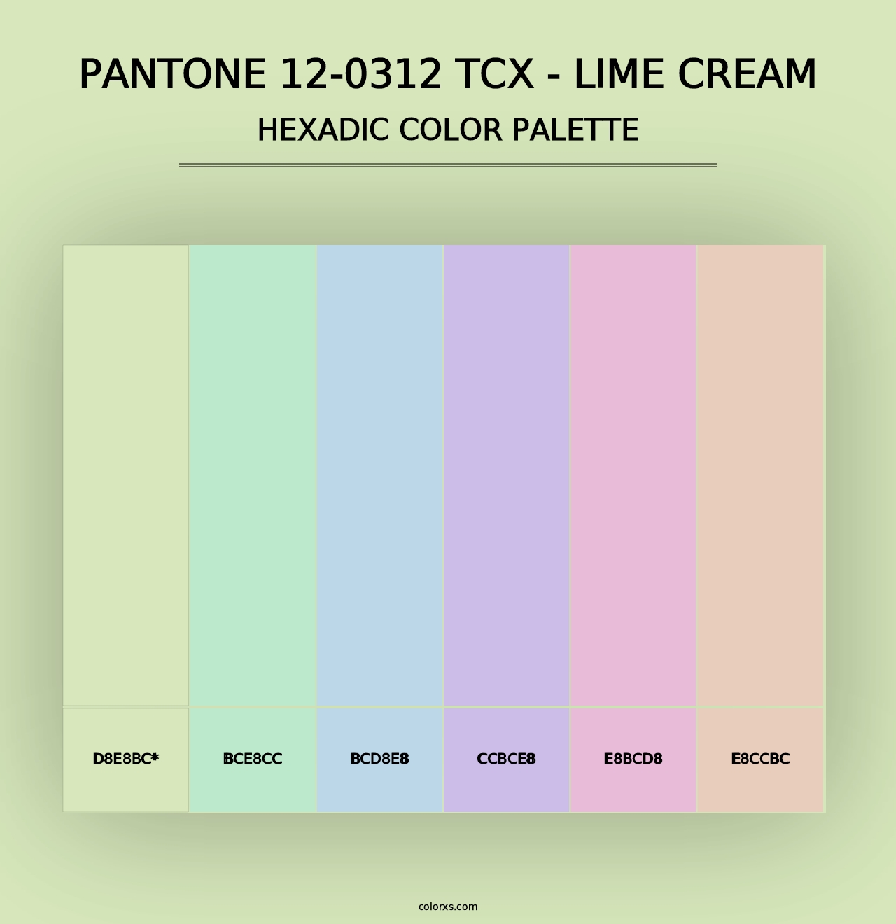 PANTONE 12-0312 TCX - Lime Cream - Hexadic Color Palette