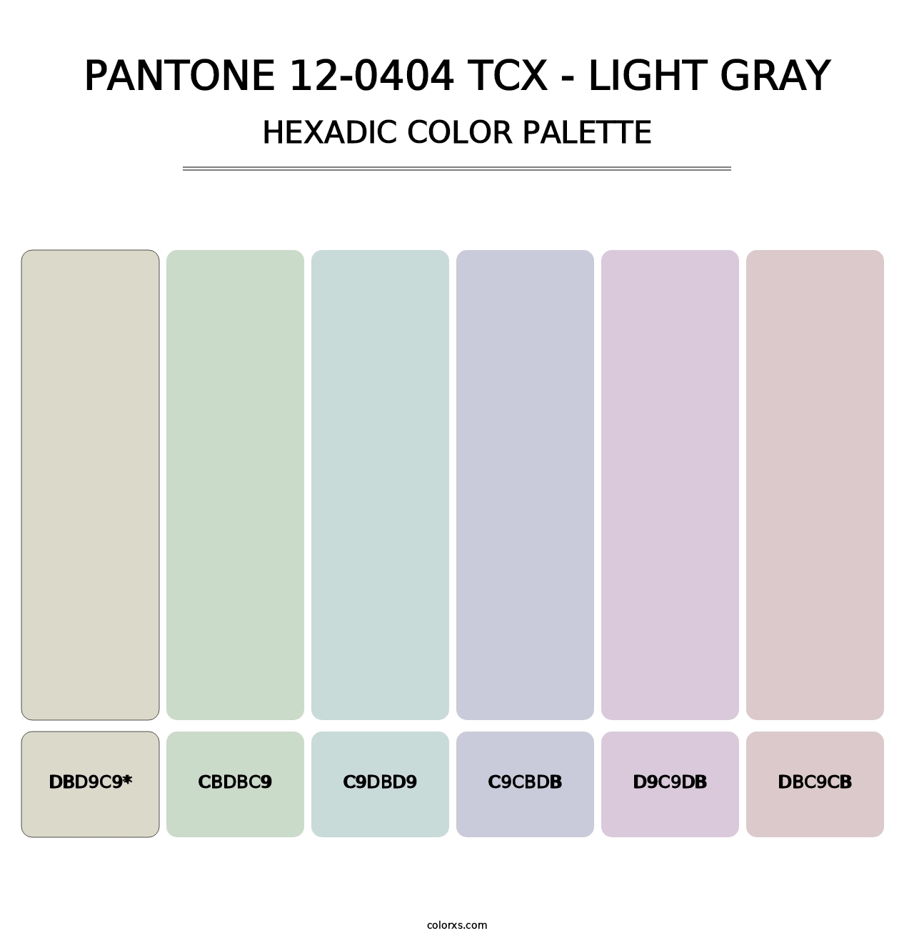 PANTONE 12-0404 TCX - Light Gray - Hexadic Color Palette